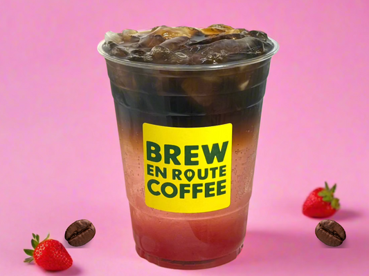 Iced Strawberry Bubbly Americano