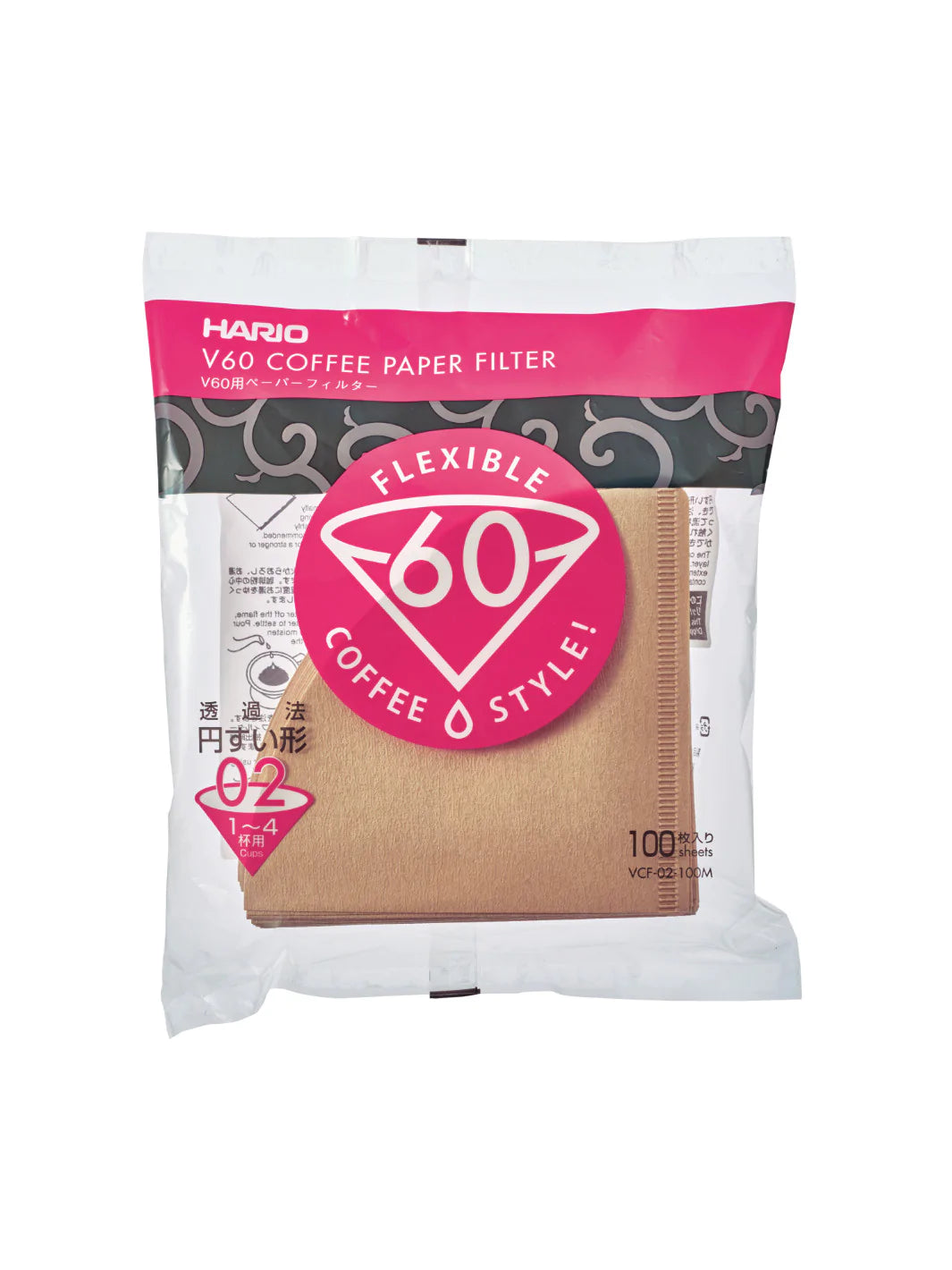 Hario V60-02 Paper Filter (Brown)- 100pk